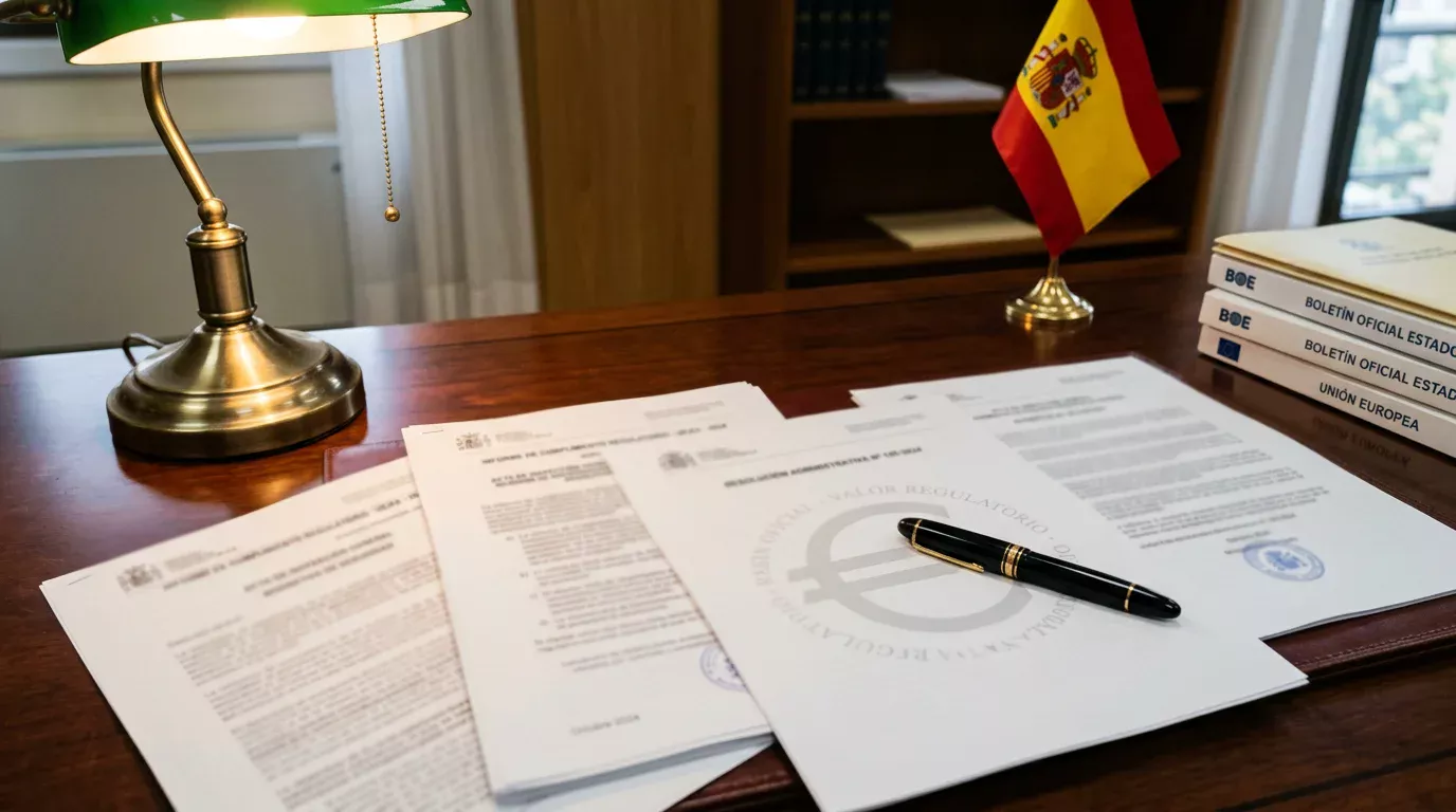 Documento oficial de regulación de apuestas deportivas en España con el símbolo del euro y referencia a la DGOJ